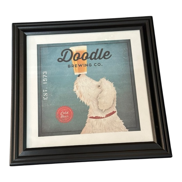 Framed Doodle Coffee Company Print 🎄🐾 Christmas Gift Goldendoodle Labradoodle - Picture 5 of 15